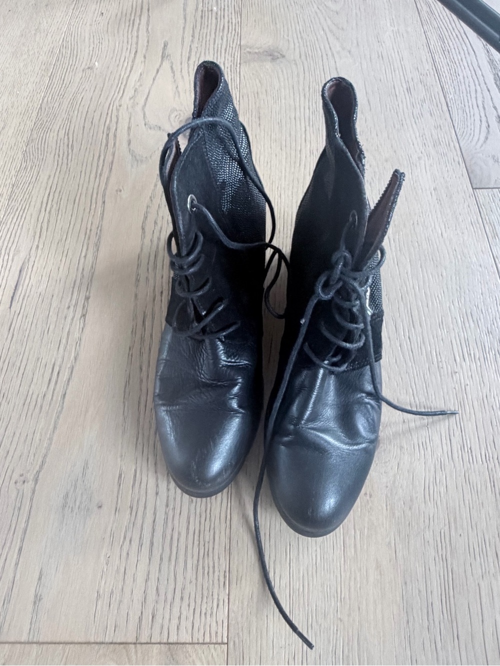 Black Lace-Up Women's Ankle Boots
